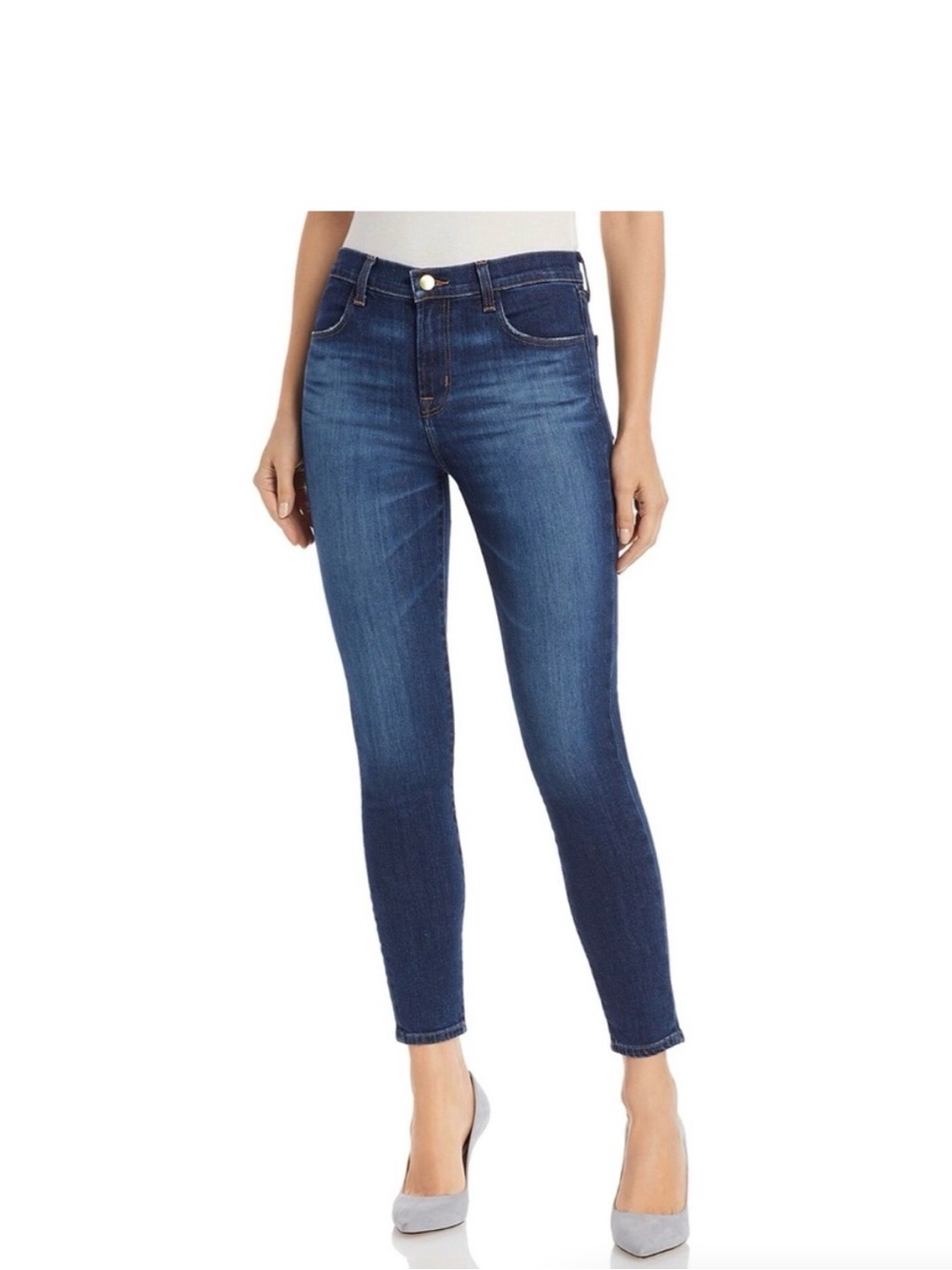 J Brand High-Rise Cropped Skinny Jeans in Dark Blue- NEW WITH TAGS